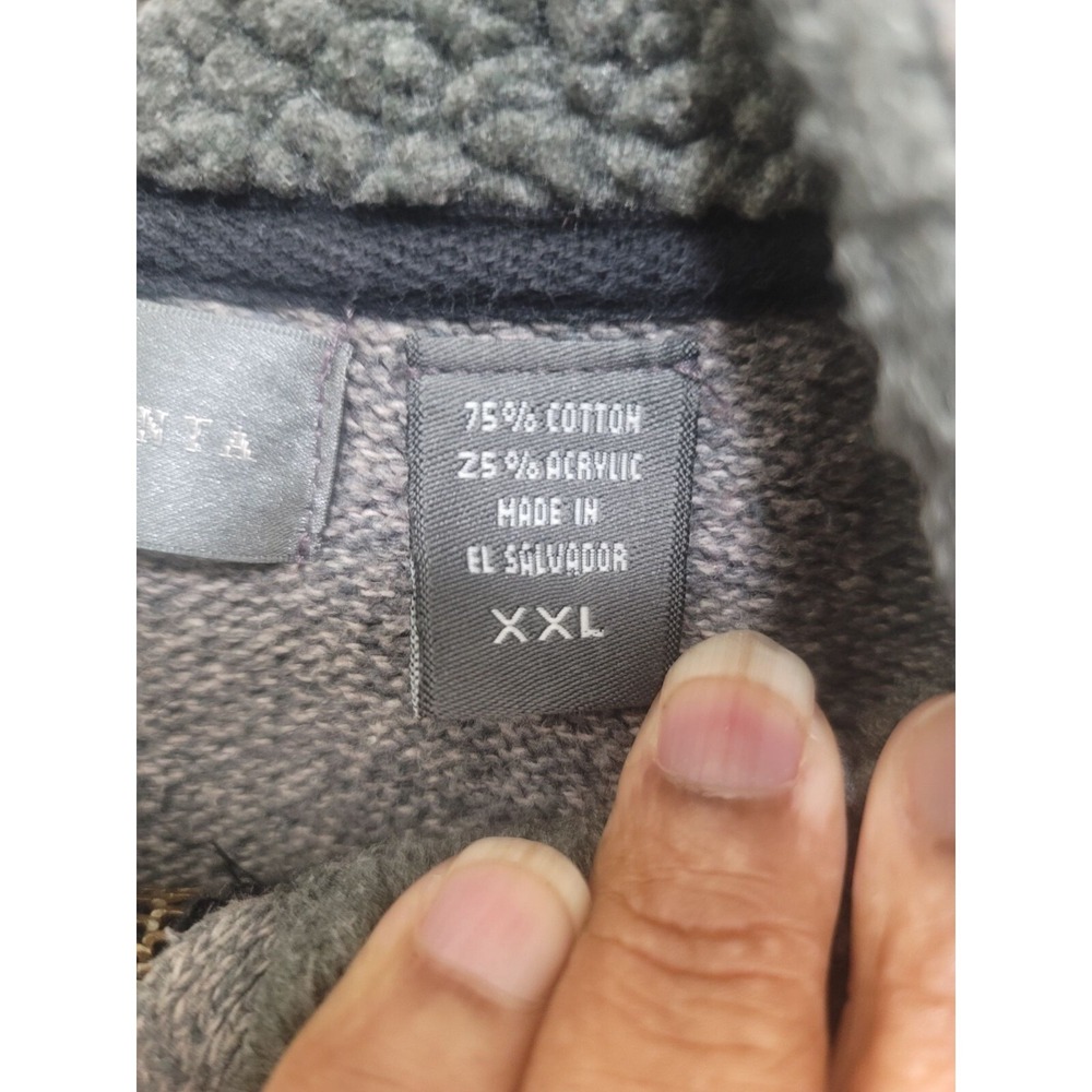 Oscar De La Renta Plus Size Men's Gray Full-Zip Jacket Sherpa Collar & Ribbed He - Picture 13 of 15